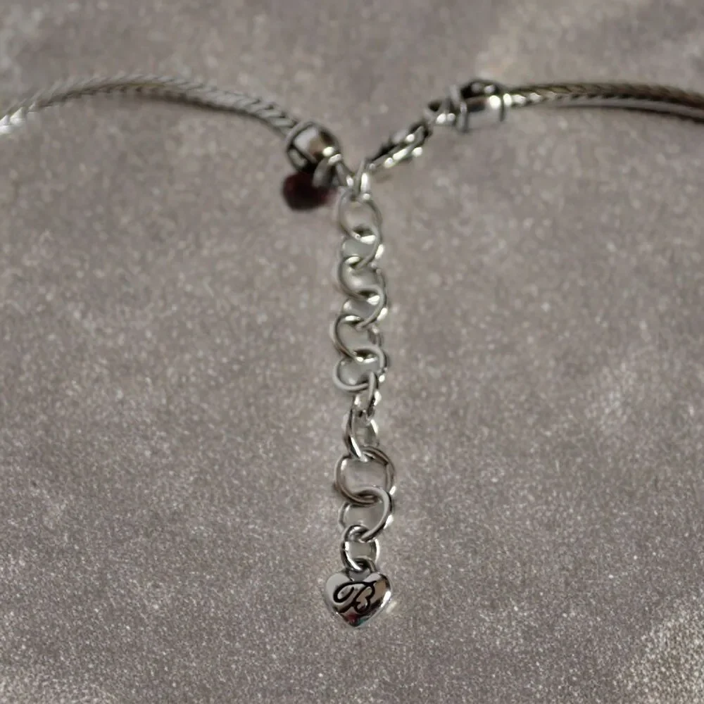Brighton Meridian Blaze Collar Necklace & Bracelet Set Silver Tone Chain Crystal
